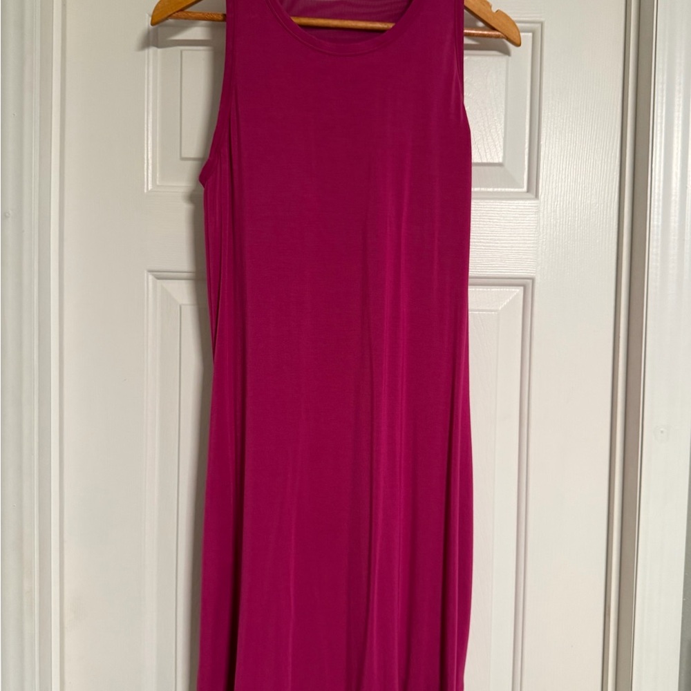 Sleeveless Midi Dress in Fuchsia